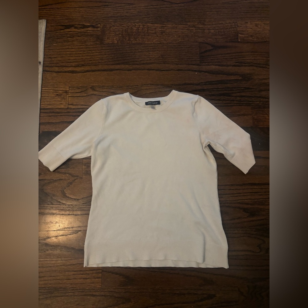 Cable & Gauge Elbow Sleeve Crewneck Sweater